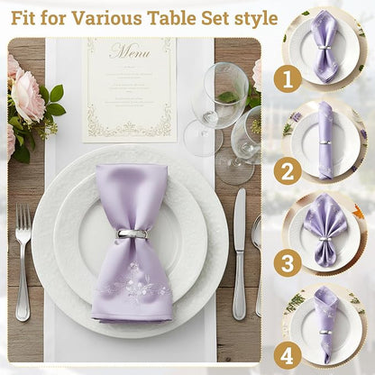 Suream Set of 12 Napkin Holders Buckles, Metal Napkin Rings - Image 4