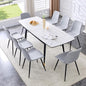 Extendable Dining Table Set for 8, 55'' to 78.8'' Rectangular Thickened Sintered Stone Kitchen Table with 8 Upholstered Chairs, Modern Space Saving 9-Piece Dinner Table Set