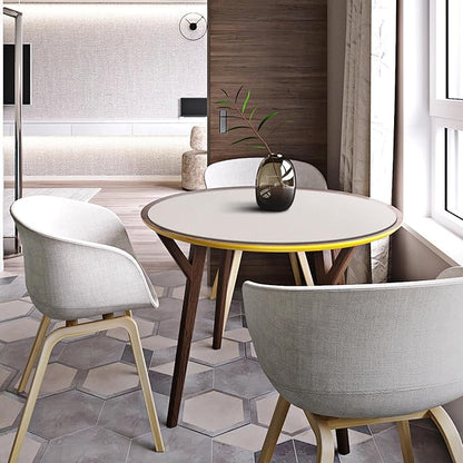 CENNBIE 30/24/20/18 Inches Round Table Mat - Cork Leather Placemats - Suitable as Side Dining Coffee Table Cover (Cream)