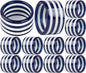 Epoxy Napkin Rings – Elegant Navy Blue & White Napkin Holders Set of 12 for Table Decor, Parties, Weddings & Dining - Modern Round Serviette Rings for Home & Holiday Celebrations - CLEENTABLE