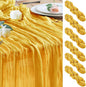 Cheesecloth Table Runner Gold 10FT Boho Gauze Runner, 6 Pack | 120 Inch Cheese by Wokceer
