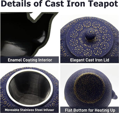 33.8oz Small Cast Iron Tea Kettle - Image 7