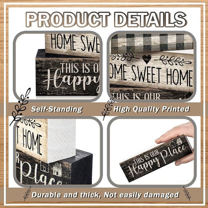 Moucuny 4 Pcs Farmhouse Decor Black and White Farmhouse Tiered Tray Decorations - Image 4