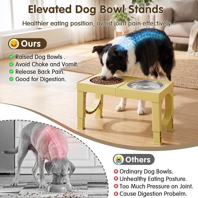 XIAZ Elevated Dog Bowls Large Breed Raised Dogs Bowl Stand Large/Medium Sized - Image 3