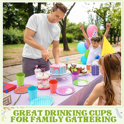 Patelai 150 Pcs Reusable Plastic Cups Drinking Cups Colorful Unbreakable Juice - Image 4
