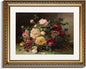 InSimSea Gold Framed Wall Art, Living Room Vintage Rose Bouquet Wall Shelf Decor, Flowers Canvas Print Art, Home Bedroom Farmhouse Decor, Antique Paintings with Picture Frame 13x16inch