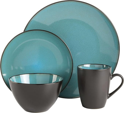 Gibson Elite Soho Lounge 16-Piece Round Reactive Glaze Stoneware Dinnerware Set - Image 2