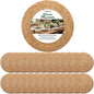 13 Inch Round Woven Placemats Set of 24, Boho Farmhouse Rustic Rattan Wicker by XOHUYD
