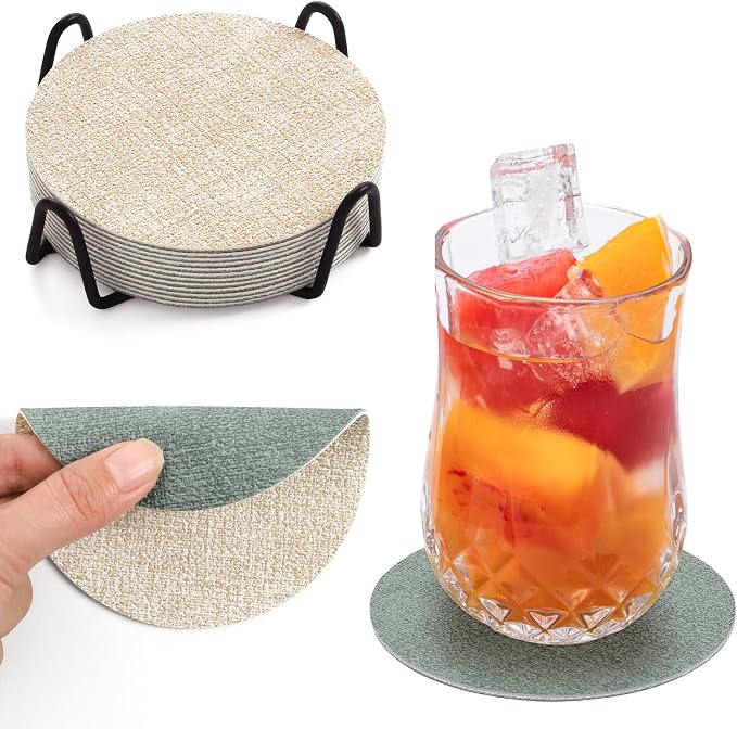 Faux Leather Drink Coasters by Chitomars