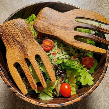 Salad Hands - Set of 2 Acacia Wood Salad Servers - Image 3