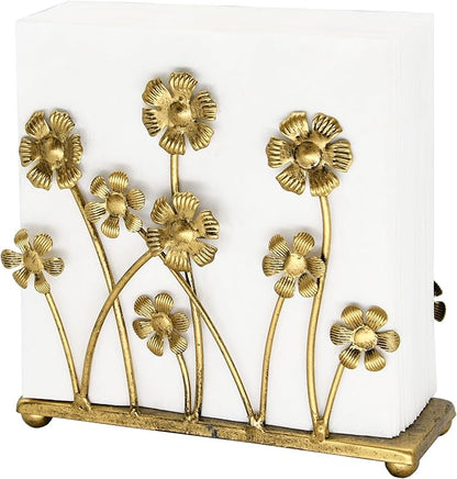 OwlGift Vintage Iron Art Napkin Holder For Table, Sunflower Farmhouse Tissue Holder, Cocktail Napkin Dispenser, Rustic Napkin Paper Rack For Home Kitchen Supplies – Bronze