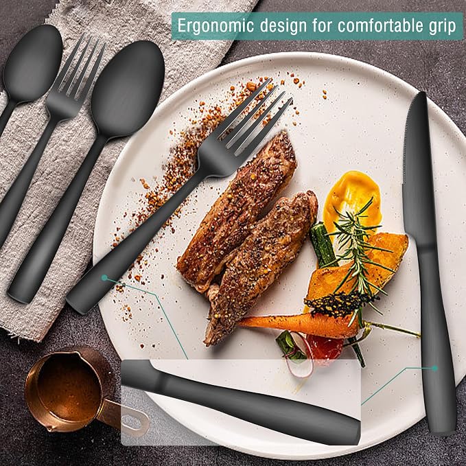 E-far Matte Black Silverware Set - Image 4