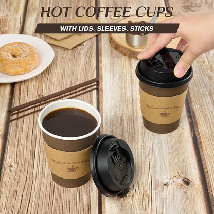 LITOPAK 100 Pack 12 oz Coffee Cups - Image 4