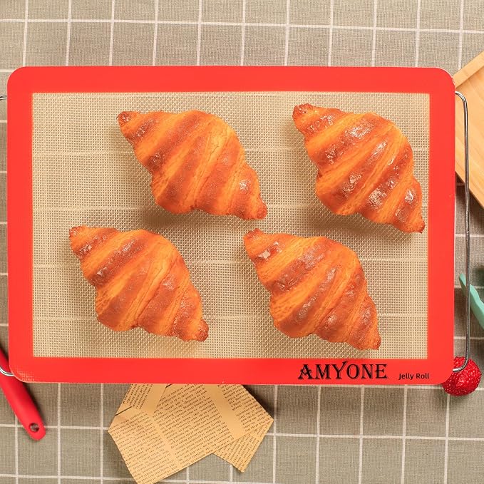 AMYONE Silicone Baking Mats for 10x15" Jelly Roll Pan, Nonstick Reusable Food - Image 4
