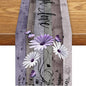 Daisy Floral Table Runner, Rustic Purple Wild Flowers Wooden Boho Spring by Unknown