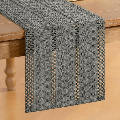 Boho Table Runner Summer Farmhouse Rustic Dining Dresser Scarf Home Decor | - Image 4