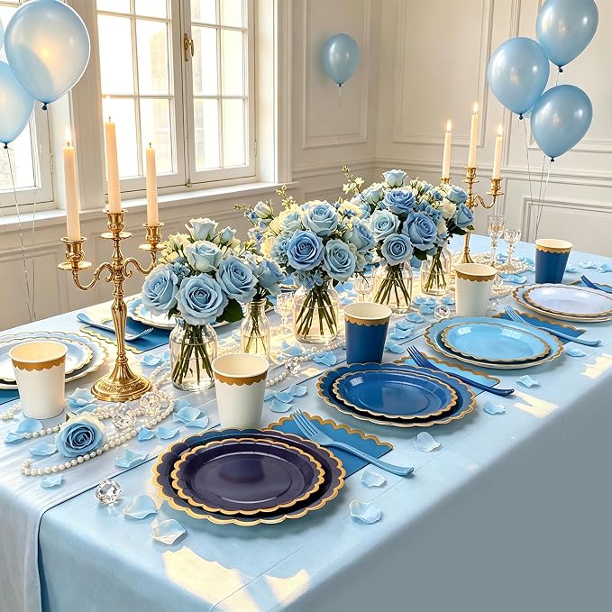 Blue Plates and Napkins Party Supplies - Image 3