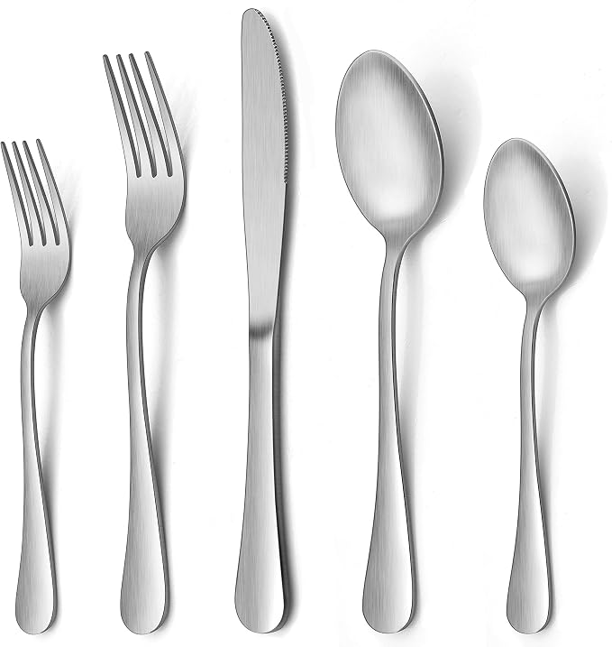 40 Piece Silverware Set, LIANYU Flatware Cutlery Set by LIANYU