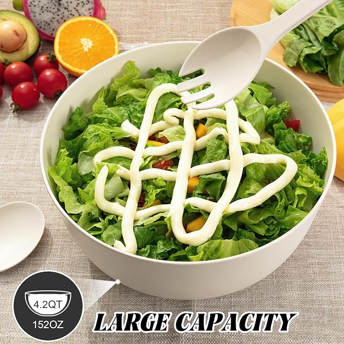 GEHE Bamboo Salad Bowl with Servers Set - Image 2