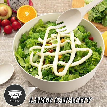 GEHE Bamboo Salad Bowl with Servers Set - Image 2