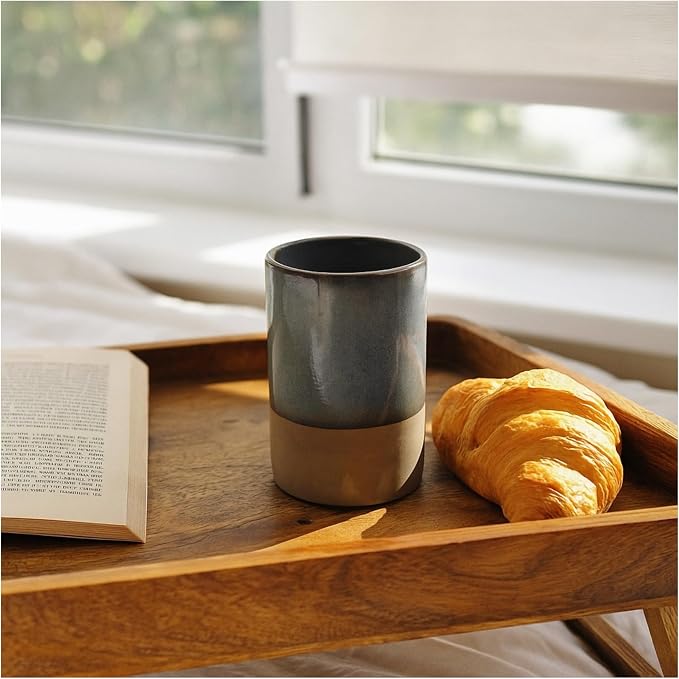 Handmade Ceramic Coffee Mug 12 oz – Handleless Stoneware Cup - Image 2