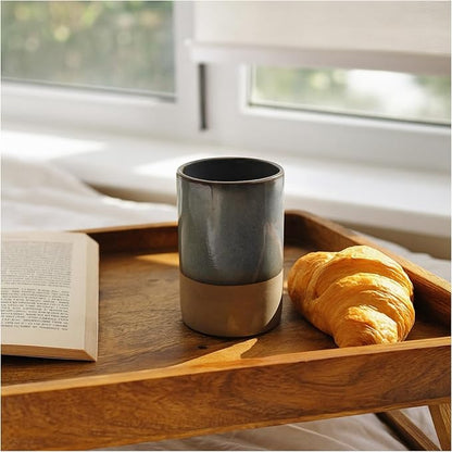 Handmade Ceramic Coffee Mug 12 oz – Handleless Stoneware Cup - Image 2