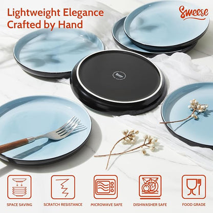 Sweese Porcelain Dessert Plates, 7.4 Inch Lightweight Round Salad Plates Set of - Image 4
