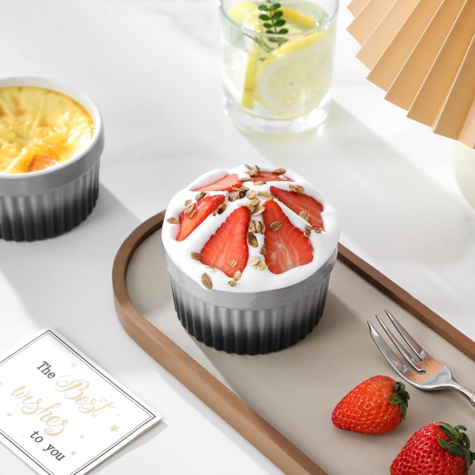 MALACASA Ramekins 6 oz Oven Safe, Small Ceramic Souffle Dishes - Image 9