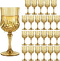 24Pack Plastic Wine Glasses, 7oz Vintage Goblets by LEYIQU
