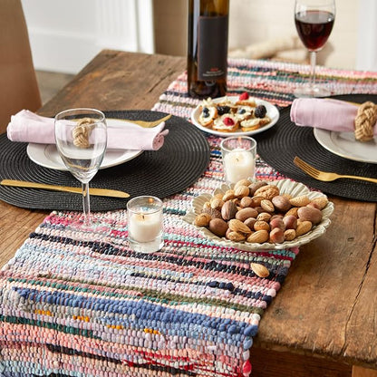 DII Handmade Chindi Tabletop, Reversible and Machine Washable, Table Runner - Image 5
