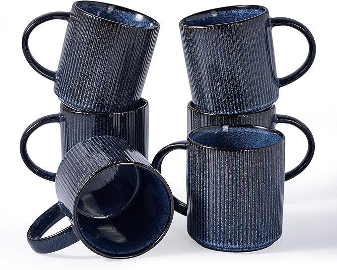 famiware Coffee Mug Set for 6, Star 16 oz Catering Mugs Cup Set by Famiware