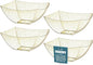 Posh Setting Gold Glitter Plastic Serving Bowls (8oz - 4 Pack) Square Disposable Containers for Party Table, Chips, Candy Buffet, and Salad