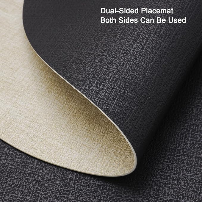Faux Leather Placemats Set of 6, Dual Sided - Image 2