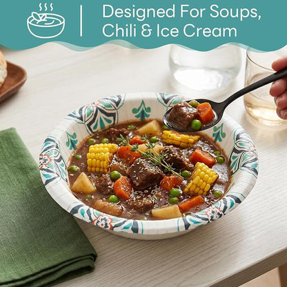 30 Count 8oz Paper Bowls, Small Paper Bowls, Microwaveable and Soak Proof | - Image 6