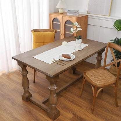 Gernaice 2PCS Boho Table Runner, Rustic Cotton Linen Farmhouse Table Runners - Image 2