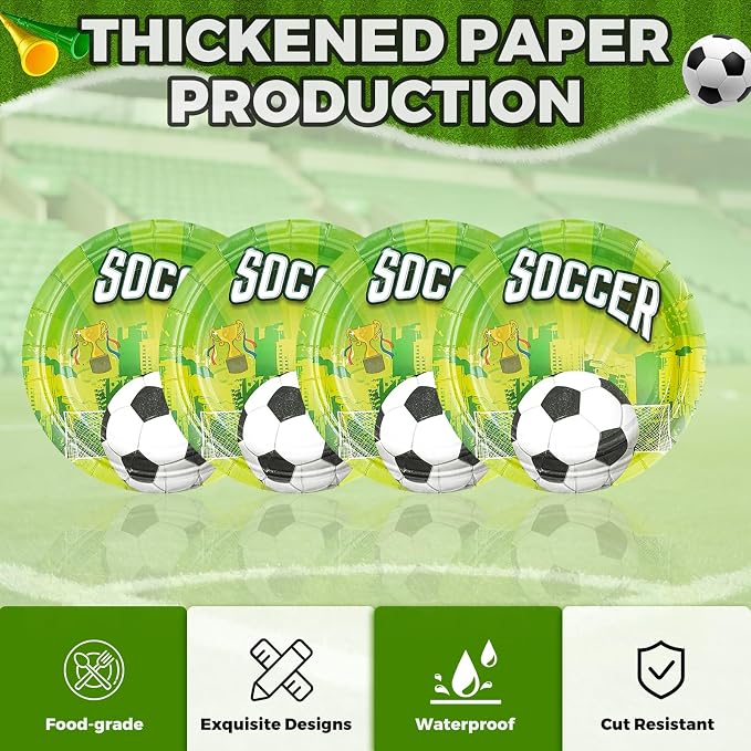 40 Pack Soccer Paper Plates - Image 4