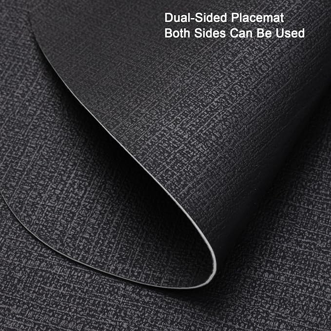Faux Leather Placemats Set of 4, Dual Sided - Image 2
