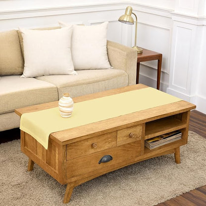 Solino Home 100% Linen Dining Table Runner Golden Straw, Fete 14 x 48 in | by SolinoHome