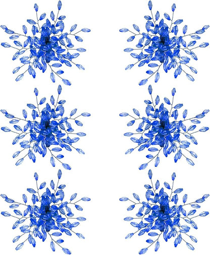 Napkin Rings Set of 12 for Dining Table Decoration Parties Everyday Metal Napkin Holder Leaf Blue (Pack of 12)