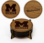 LazerEdge University of Michigan Wolverines Wooden Coaster Set - Maple Wood - Officially Licensed Product - 4-Pack