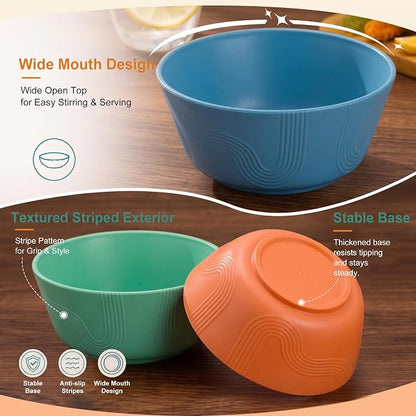 PYRMONT Large Cereal Bowls 36 OZ Wheat Straw Bowls Set of 8 Alternative Plastic - Image 3