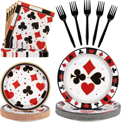 100 Pcs Disposable Casino Tableware Set by Unknown