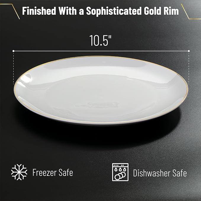 BTaT- White Porcelain Dinner Plates - Image 3