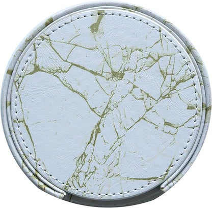 Set of 6 Leather Coasters, Round Coasters - Image 6