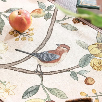 bilin gaier Designer Linen Extra Long Table Runner, Floral Fruit Pattern - Image 5