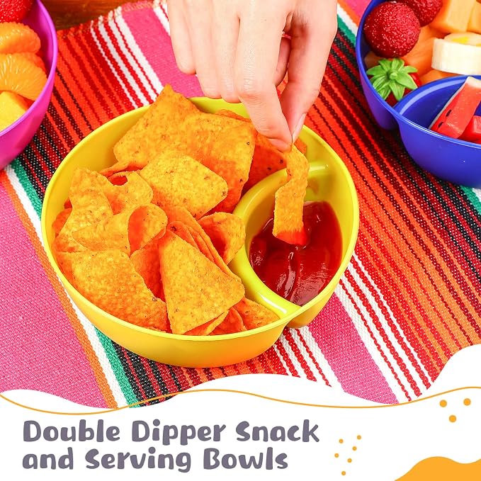 Weewooday Snack and Dip Bowls, Chips Serving Bowls Anti Soggy Divided Bowl - Image 3