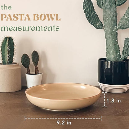 Mora Ceramic Artisan Matte Large Pasta Bowls 30oz, etc Kitchen Plate/Wide Bowl - Image 2