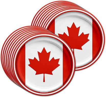 Canadian Flag Canada Birthday Party Supplies Set Plates Napkins Cups Tableware Kit for 16