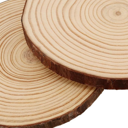 KINJOEK 30 PCS Natural Wood Slices 5.1-5.5 Inch - Image 3