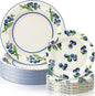 48 Pcs Blueberry Paper Plates Set Baby Shower 9" 7" Summer Watercolor Disposable Plates Decorative Dinner Plates Birthday Party Tableware for Party Supplies Decoration